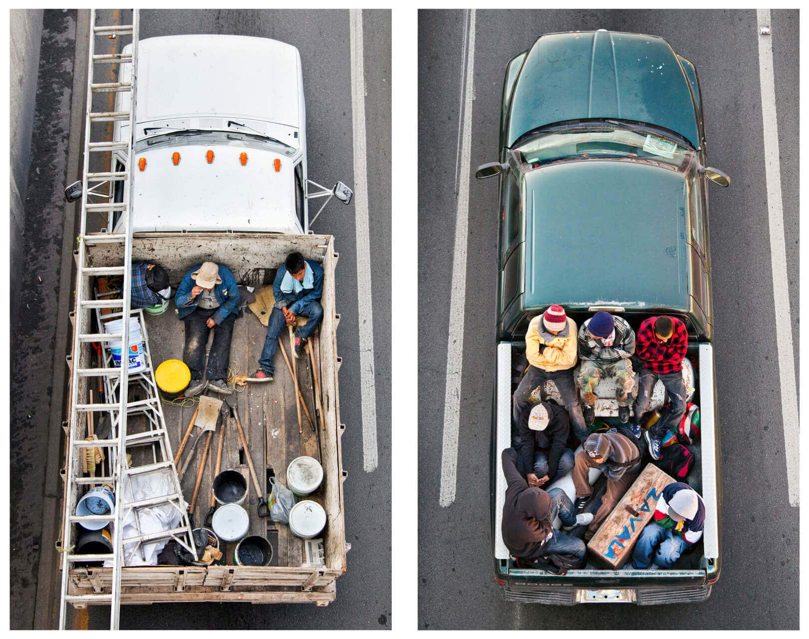 mexico-fotografias-imagenes-calle-cotidianidad-trabajadores-pick-ups-carpoolers